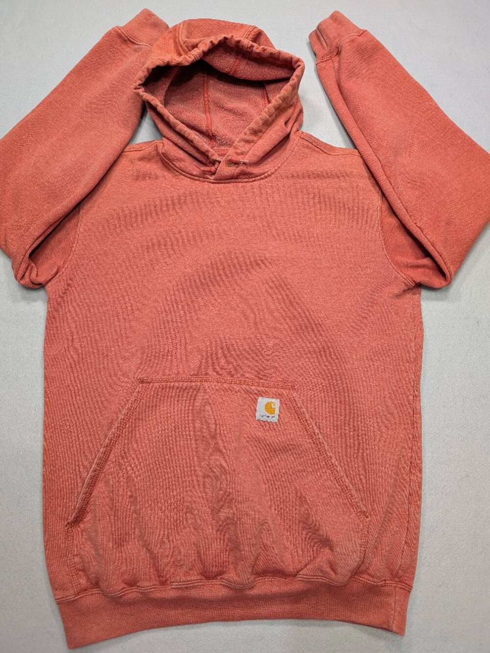 Carhartt K288 Original Fit Rust Orange Logo Sleeve Hoodie Men's M
